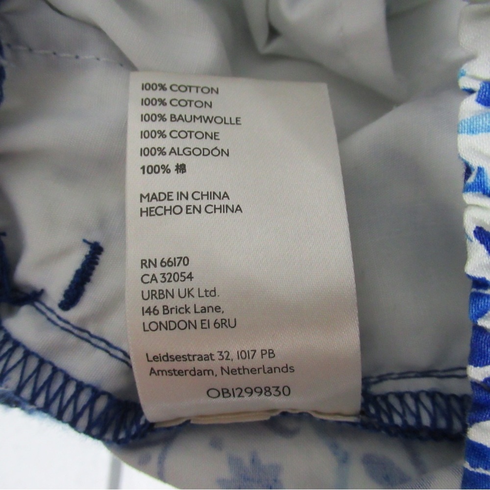 Maeve by Anthropologie Wide Leg Cropped Blue and White Printed Pants Size Small - Picture 8 of 17